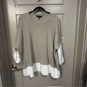 Ming Wang Cream Knit Top